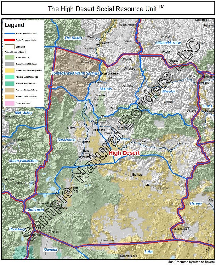 High Desert map - Social Resource Units of the Western USA