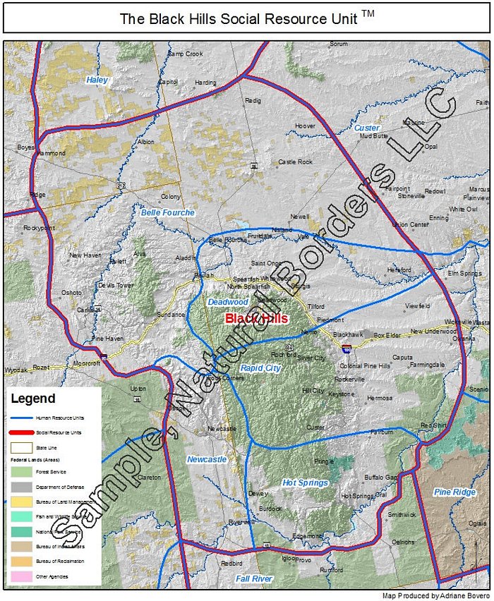 Black Hills map - Social Resource Units of the Western USA