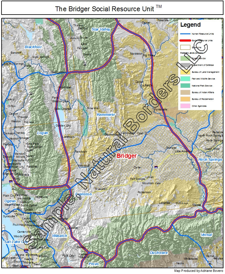 Bridger map - Social Resource Units of the Western USA