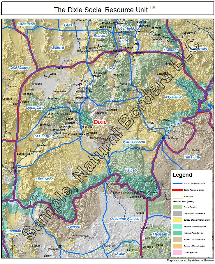 Dixie map - Social Resource Units of the Western USA