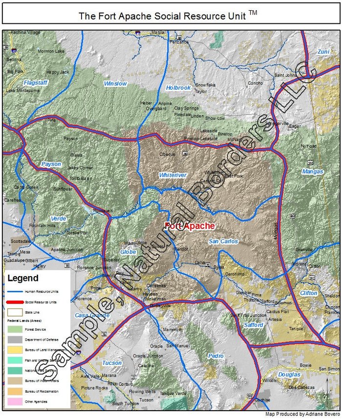 Fort Apache map - Social Resource Units of the Western USA