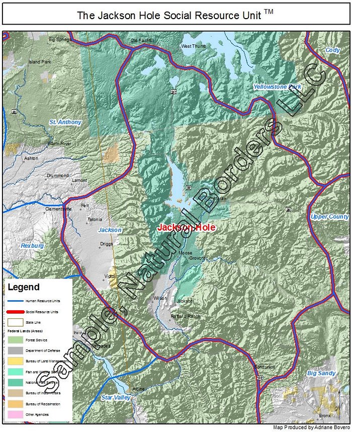 Jackson Hole map - Social Resource Units of the Western USA