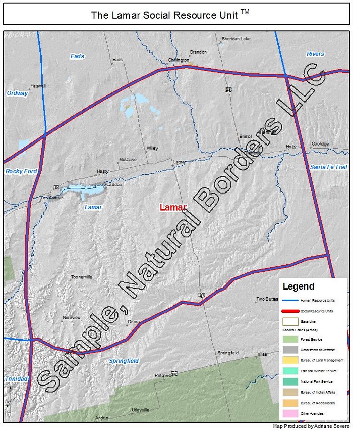 Lamar map - Social Resource Units of the Western USA